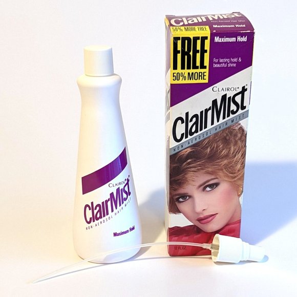 Rare 2-Pack Clairol CLAIRMIST Hairspray Regular Unscented Maximum Hold VTG - Picture 3 of 7